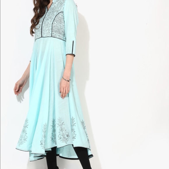 Printed anarkali /kurta with bottom & dupatta - Picture 4 of 8